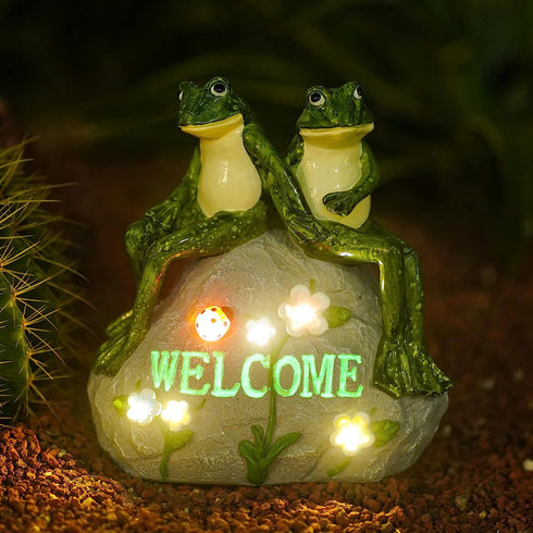 Solar Garden Outdoor Statues Turtle with Succulent 7 LED Lights